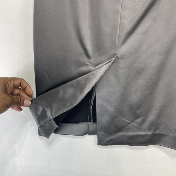 bebe Women Ruched Side Pleat Pencil Skirt Satined Size 2 - Picture 4 of 16